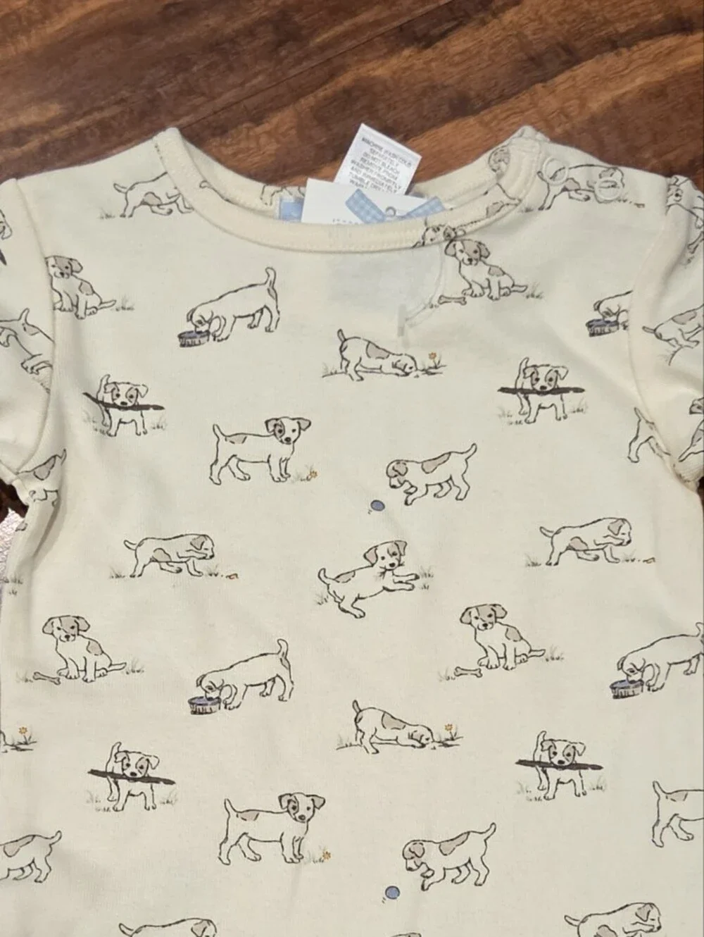 Janie and Jack NWT 0-3 Months Cream Bodysuit w/ Dog Print